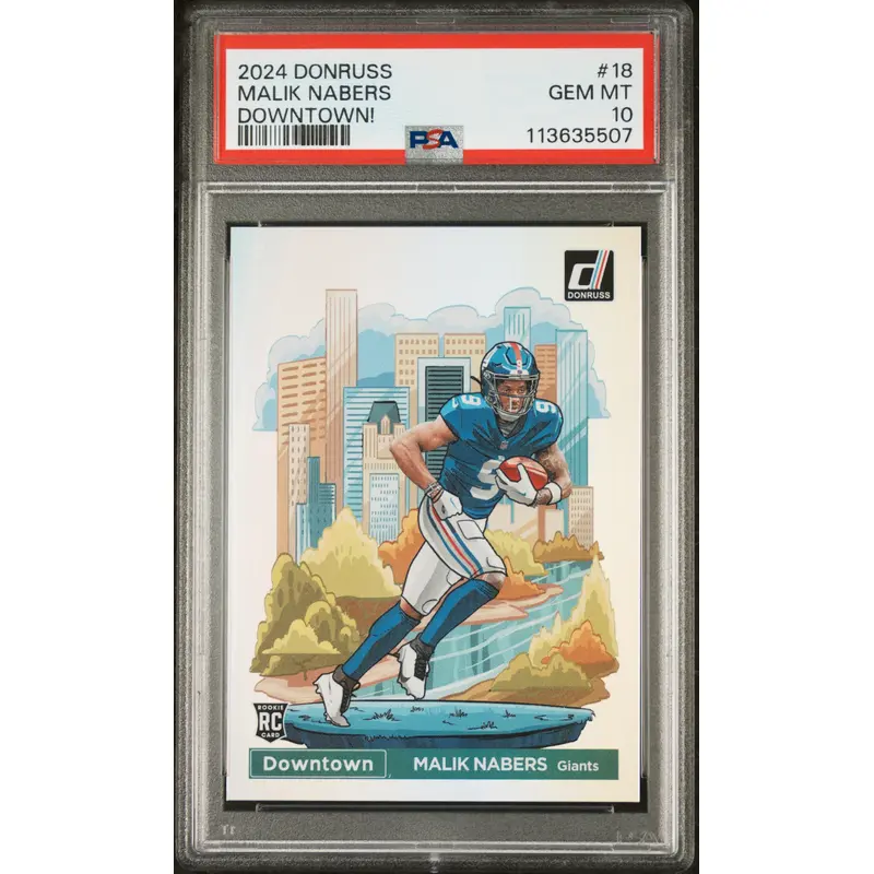 Malik Nabers 2024 Donruss Downtown PSA 10 Gem Mint