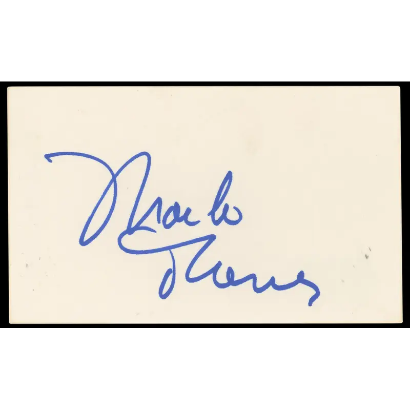 Marlo Thomas That Girl Authentic Signed 3x5 Index Card Autographed BAS #BN33315