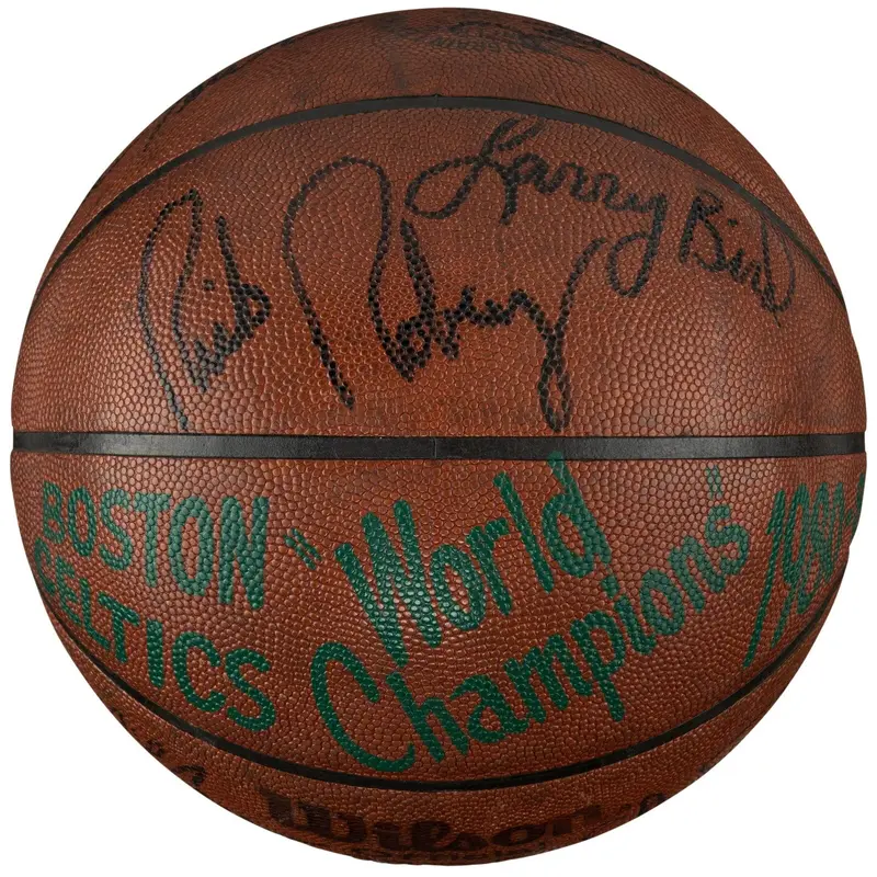 1981 Finals Game Winning Game Used Signed Basketball Boston Celtics NBA Champs