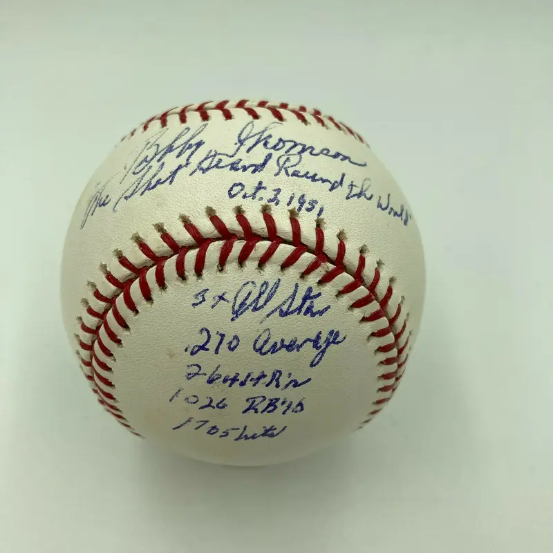 Bobby Thomson Shot Heard 'Round The World Signed Heavily Inscribed Baseball JSA