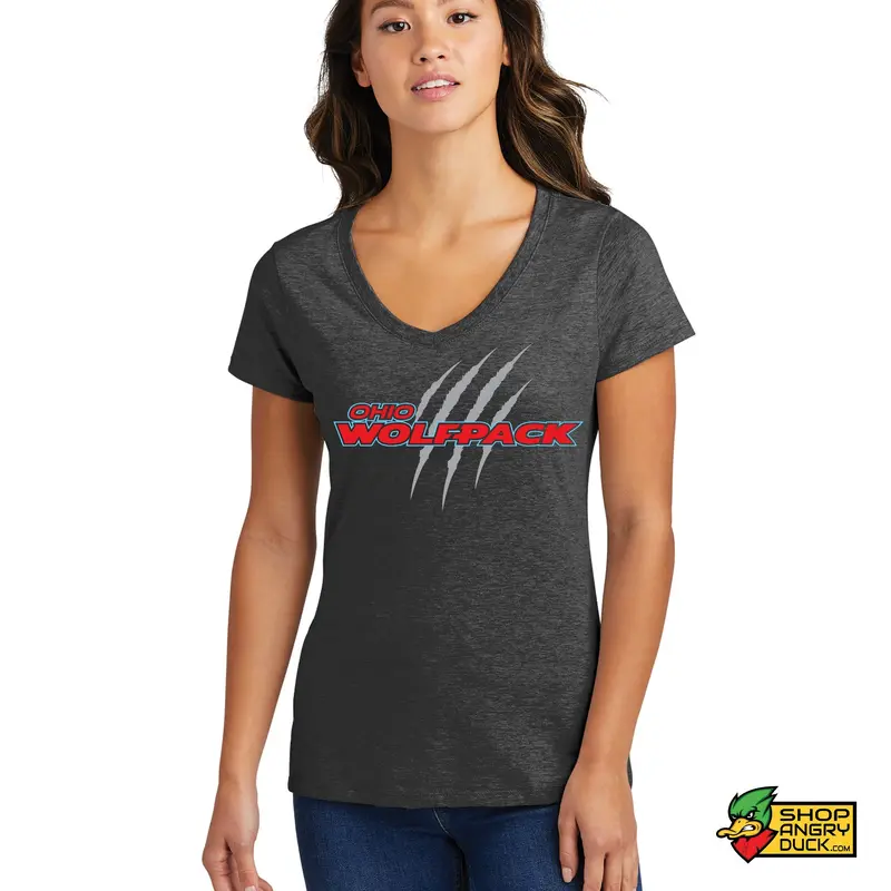 Ohio Wolfpack Scratch Ladies V-Neck T-Shirt