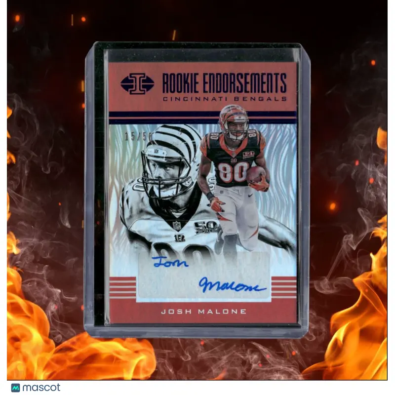 2017 Panini Illusions Josh Malone Endorsements Blue Rookie Auto 15/50 #RE-MA