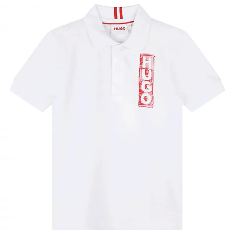 HUGO BOSS KIDS WHITE HUGO BOSS SS POLO G25144 10P