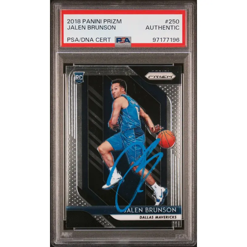 2018-19 Panini Prizm #250 Jalen Brunson Signed Card AUTO PSA Slabbed RC Mavericks