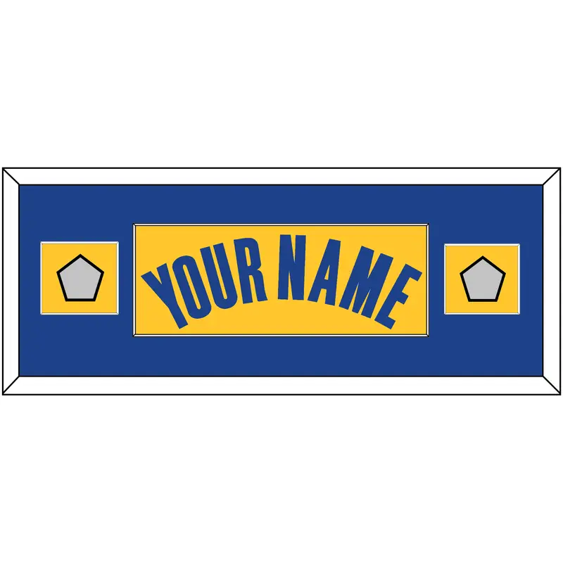 Golden State Name & 2 Finals Patches - Yellow Statement (2019-2022) - Single Mat 4