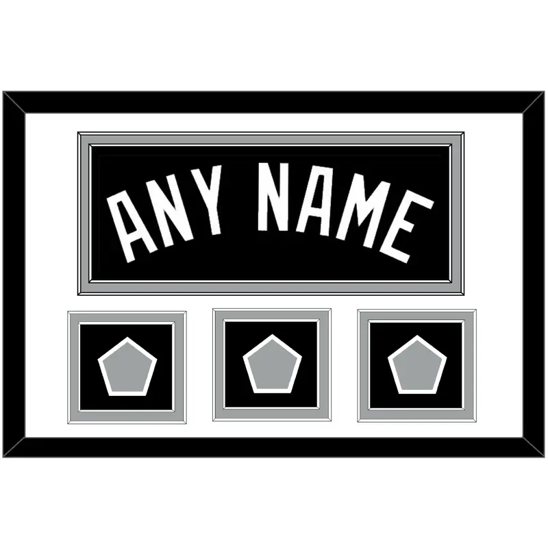 San Antonio Name With 3 Champions Trophy Patches - Road Black (2002-2017) - Double Mat 1