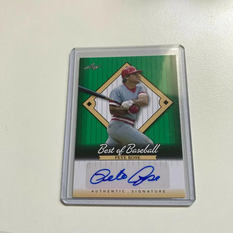 Leaf Best Of Baseball Pete Rose Auto Signed Autographed Baseball Card