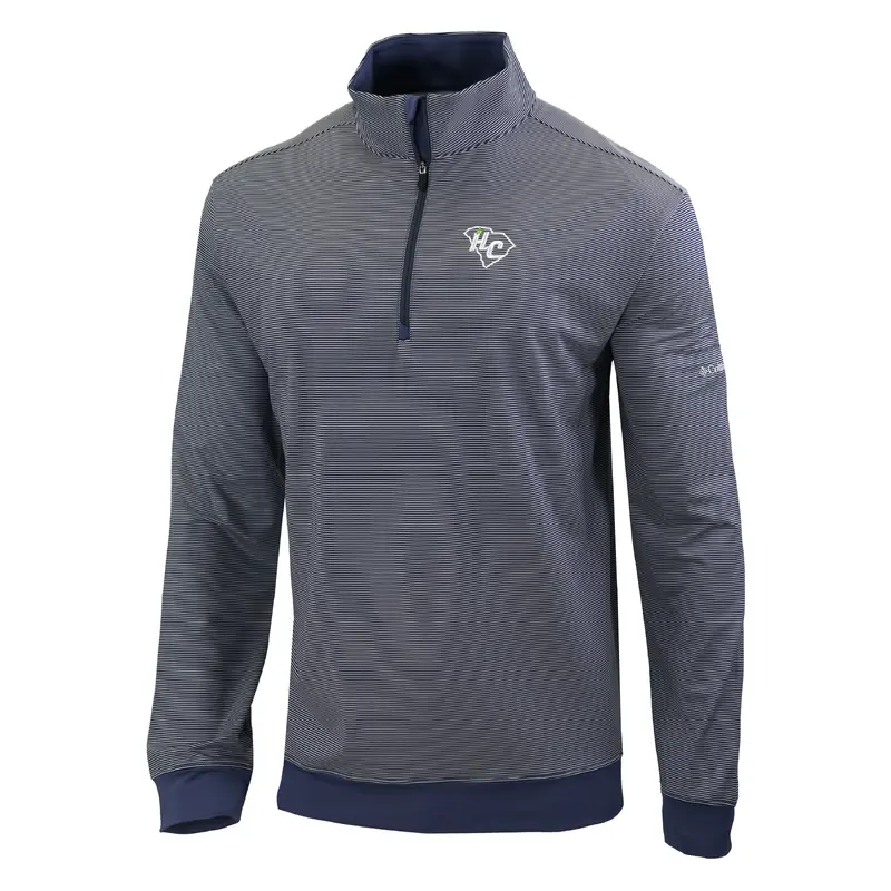 Adult Navy Pinstripe HC Columbia Quarter Zip