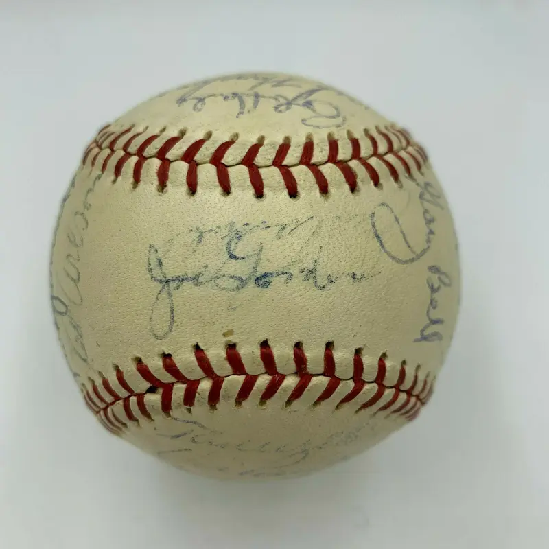 1958 Cleveland Indians Team Signed American League Baseball With Joe Gordon