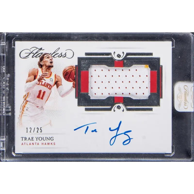 2020-21 Panini Flawless Trae Young Signed Auto Patch #12/25