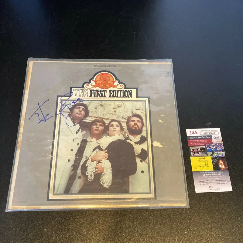 Kenny Rogers Signed Autographed The First Edition LP Record Album JSA COA