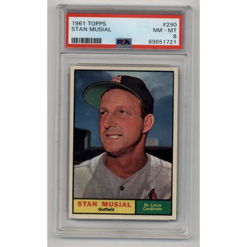 Stan Musial 1961 Topps #290 PSA 8 Near Mint Mint
