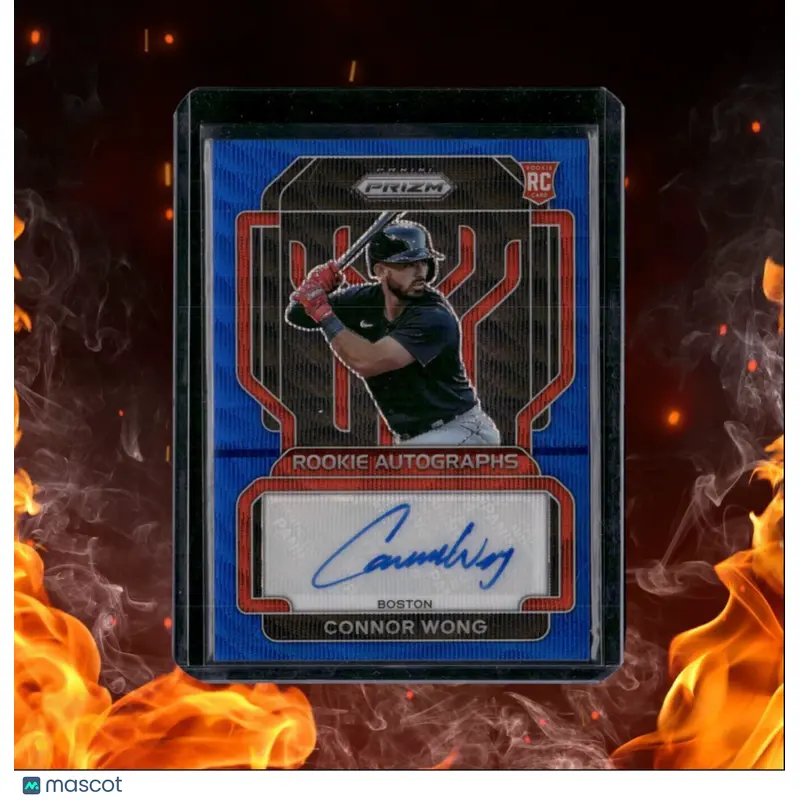 2022 Panini Prizm Connor Wong Blue Wave Prizm Rookie Auto 34/50 #RA-WG