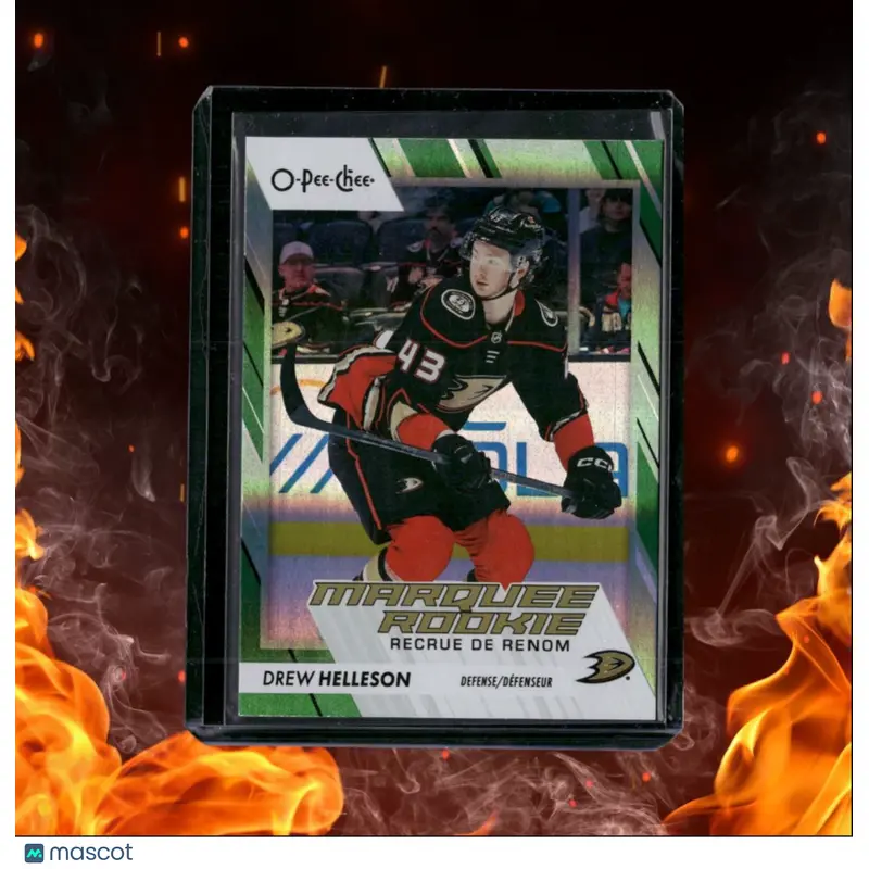 2023-24 O-Pee-Chee Drew Helleson Marquee Rainbow Green Rookie 21/33 #579