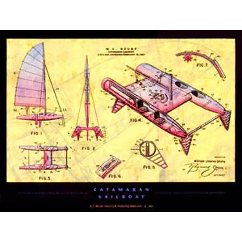 Catamaran Sailboat - Patent Poster Co. 2000