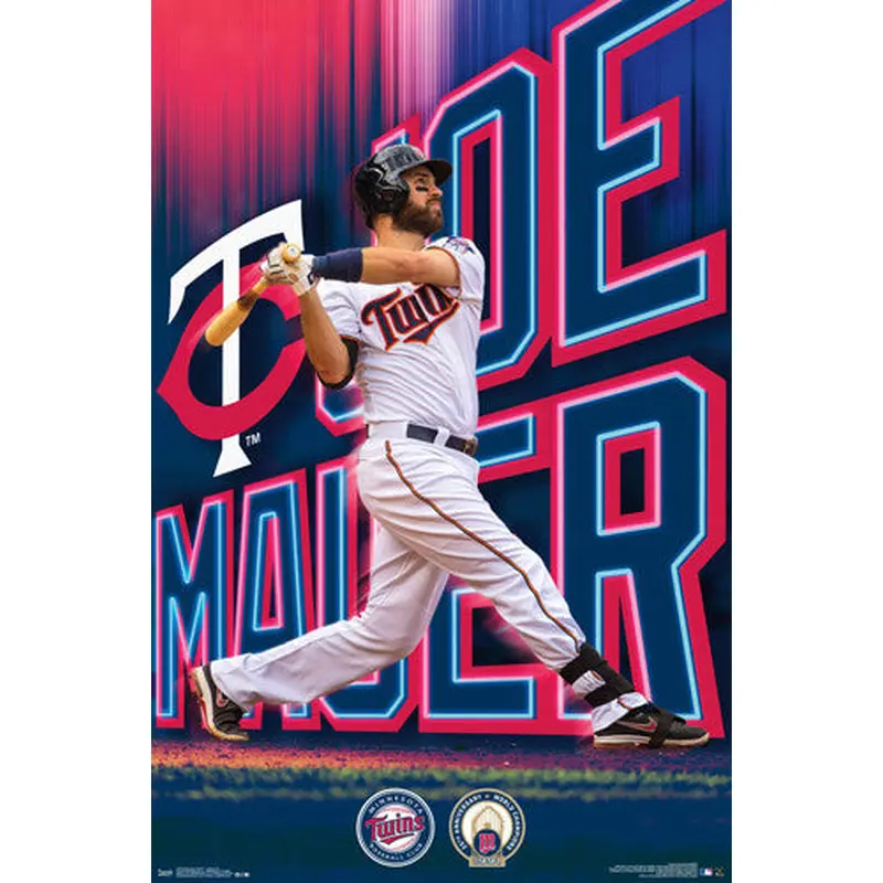 Joe Mauer "Blast" Minnesota Twins Baseball Action Poster - Trends 2016