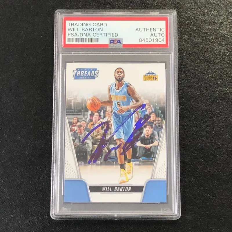 2016-17 Panini Threads #17 Will Barton Signed Card AUTO PSA Slabbed Nuggets