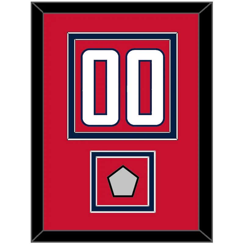 Washington Number (Back) & Stanley Cup Champions Patch - Home Red - Double Mat 2