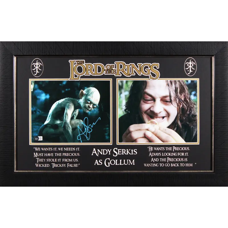 Andy Serkis Lord of the Rings Signed 8x10 Framed Gollum Photo BAS #BH32055
