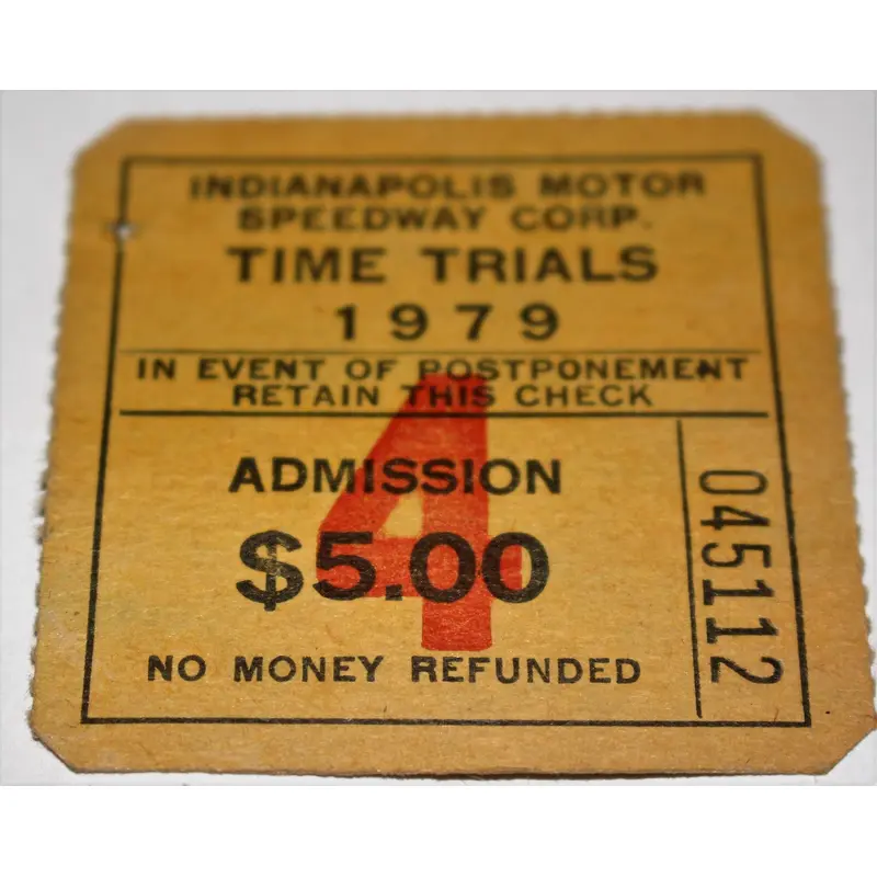 1979 Indianapolis 500 Time Trials Ticket