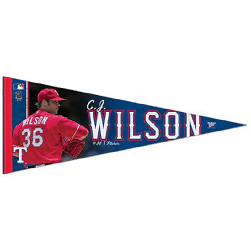 C.J. Wilson "Ace" Premium Felt Collector's Pennant (LE /1,000) - Wincraft