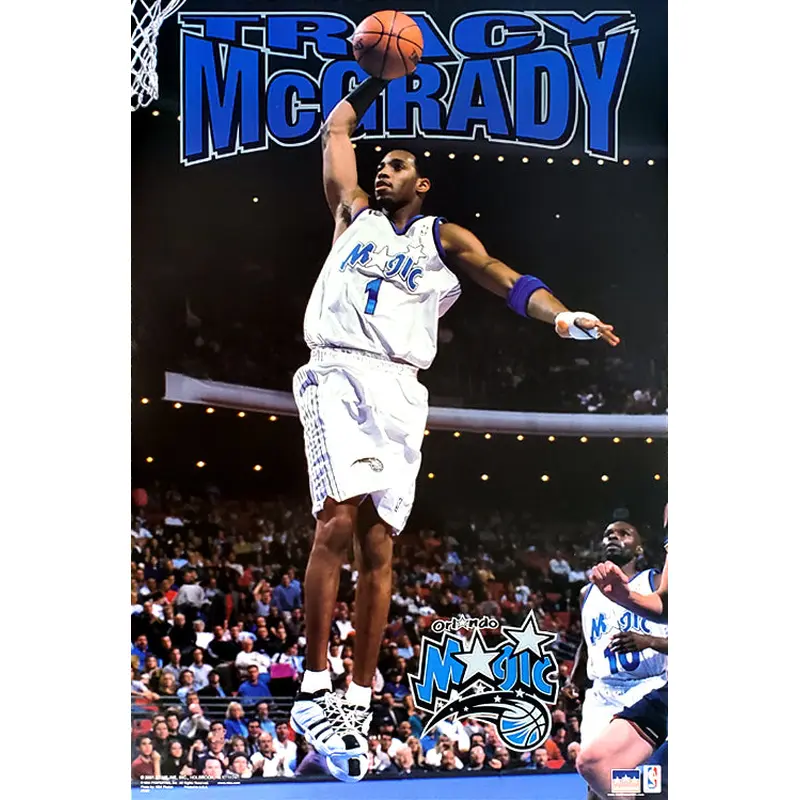 Tracy McGrady "Power Slam" Orlando Magic NBA Basketball Action Poster - Starline 2001