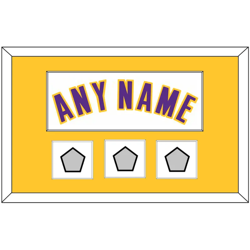 Los Angeles Name & 3 Finals Patches - Alternate White (2002-2018) - Single Mat 2