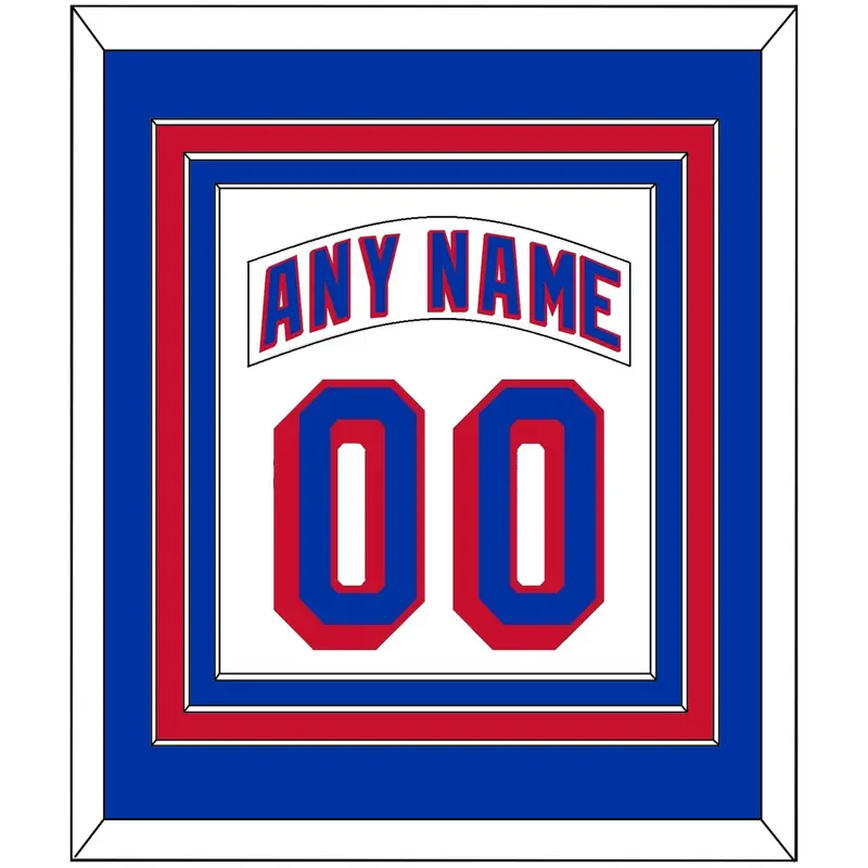 New York Nameplate & Number (Back) Combined - Home White (1990-2004) - Triple Mat 2