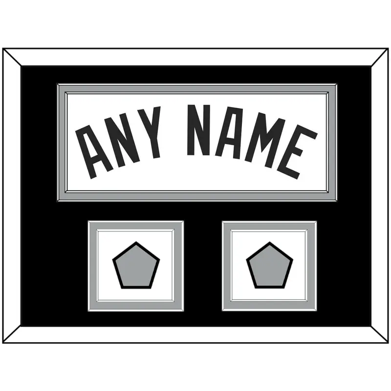 San Antonio Name With 2 Champions Banner Patches - Home White (2002-2017) - Double Mat 3