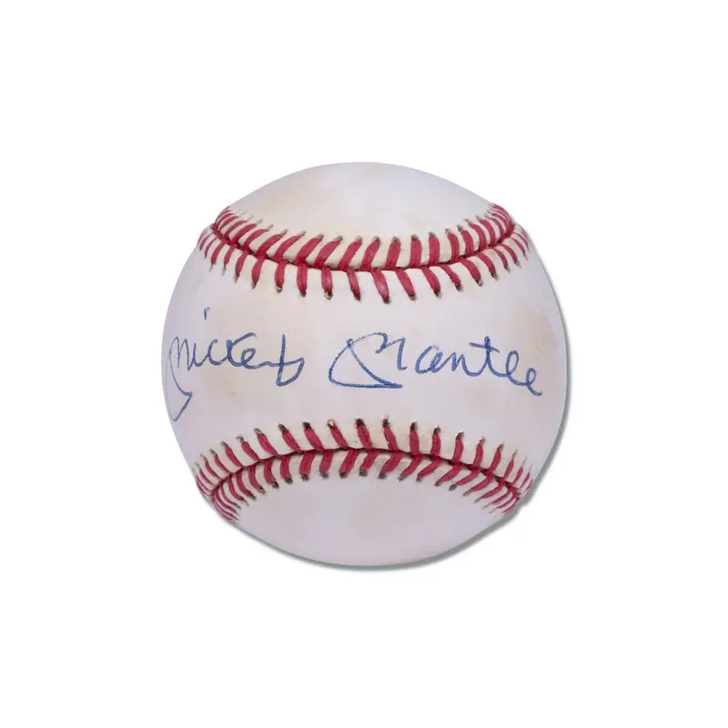 Mickey Mantle Signed American League Baseball Beckett Graded MINT 9