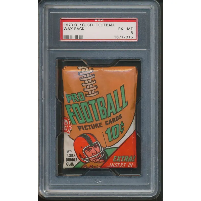 1970 OPC O-Pee-Chee Football Unopened Wax Pack PSA 6