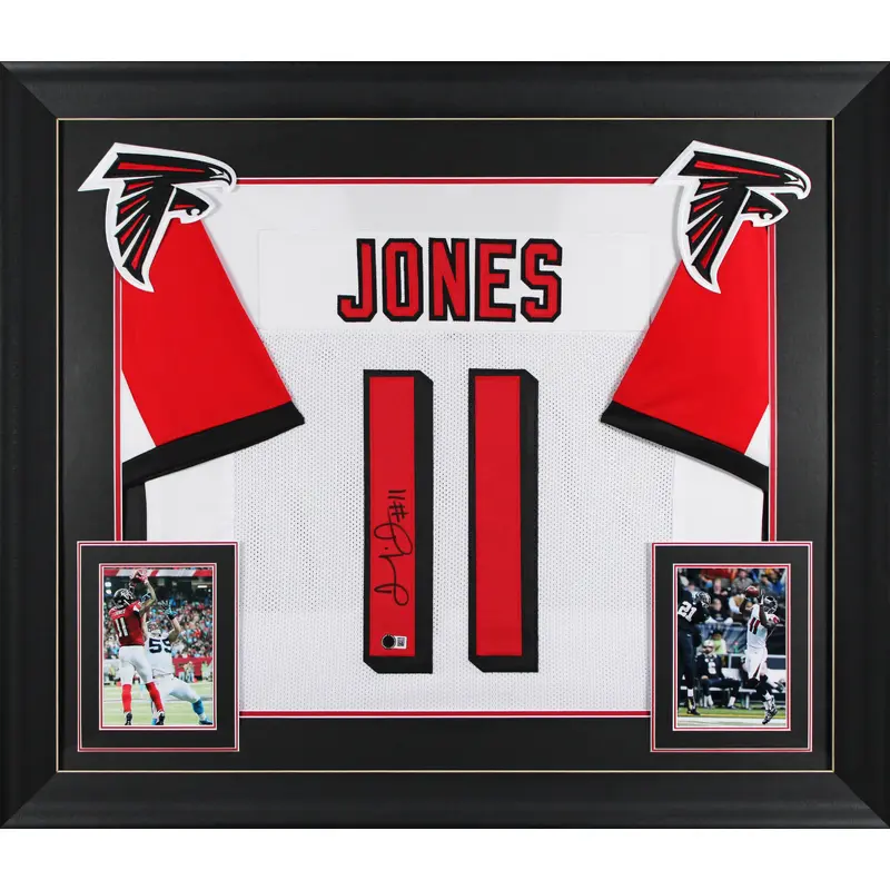 Julio Jones Authentic Signed White Pro Style Framed Jersey BAS Witnessed