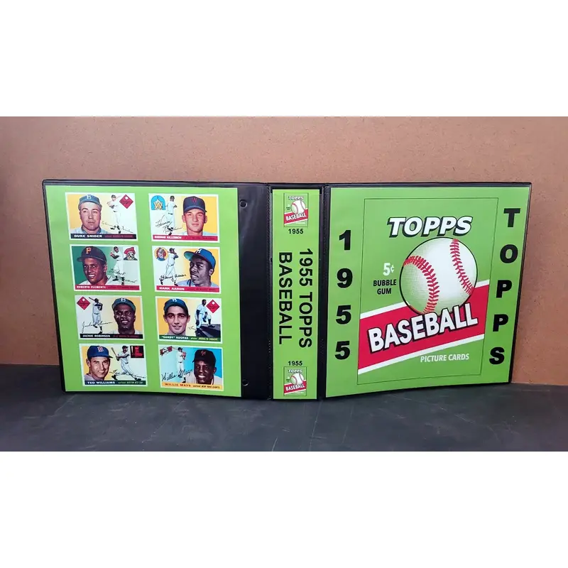 1955 Topps Baseball Cards Custom Made Album Binder 3 Sizes - 3456