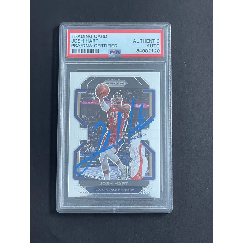 2021-22 Panini Prizm #48 Josh Hart Signed Card PSA Slabbed Pelicans