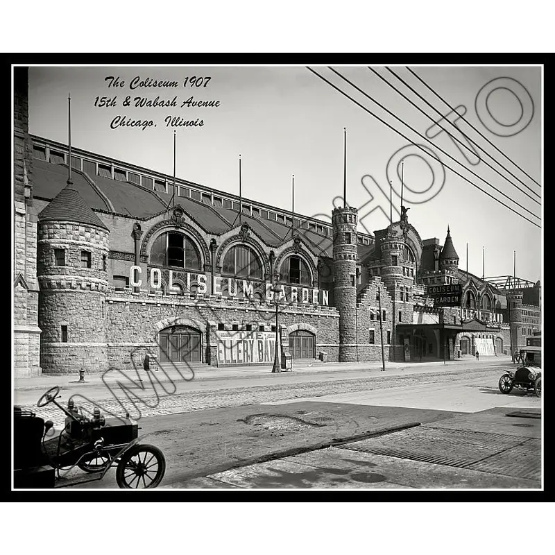 Chicago Coliseum 8X10 Photo - 1907 Illinois Blackhawks - 2454