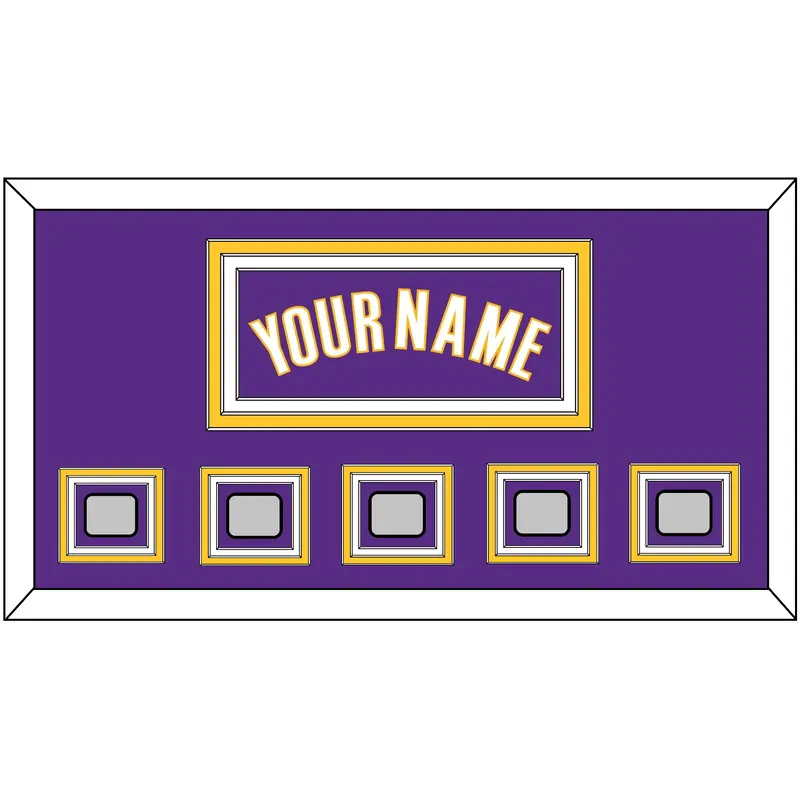 Los Angeles Name & 5 Trophy Patches - Road Purple (1999-2004) - Triple Mat 2