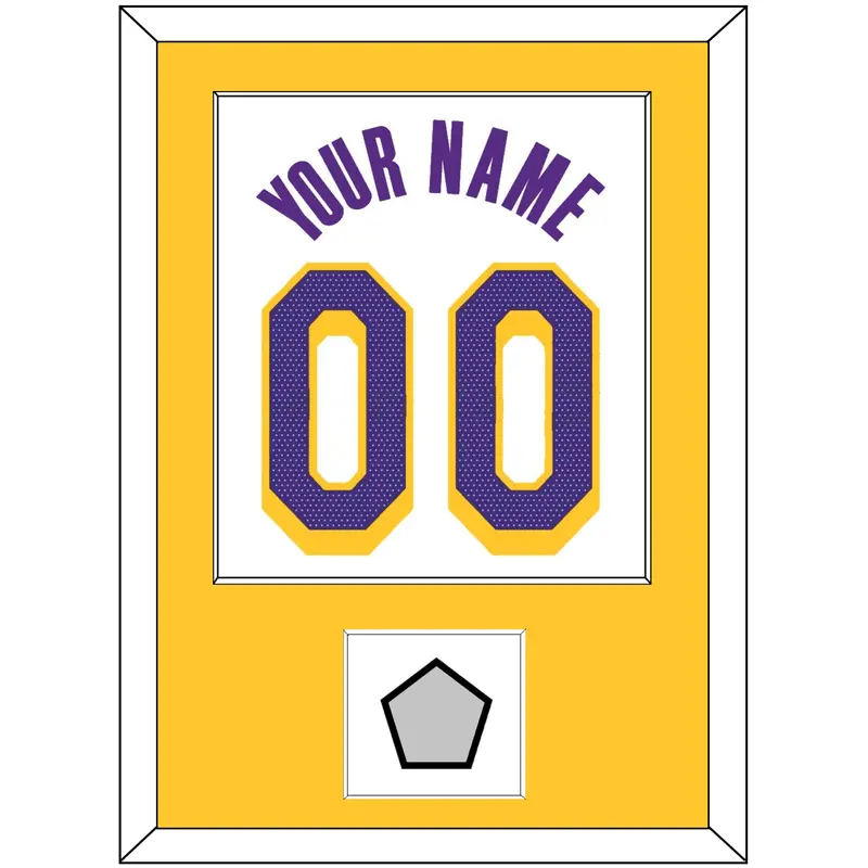 Los Angeles Name & Number With Finals Patch - White Association - Single Mat 2