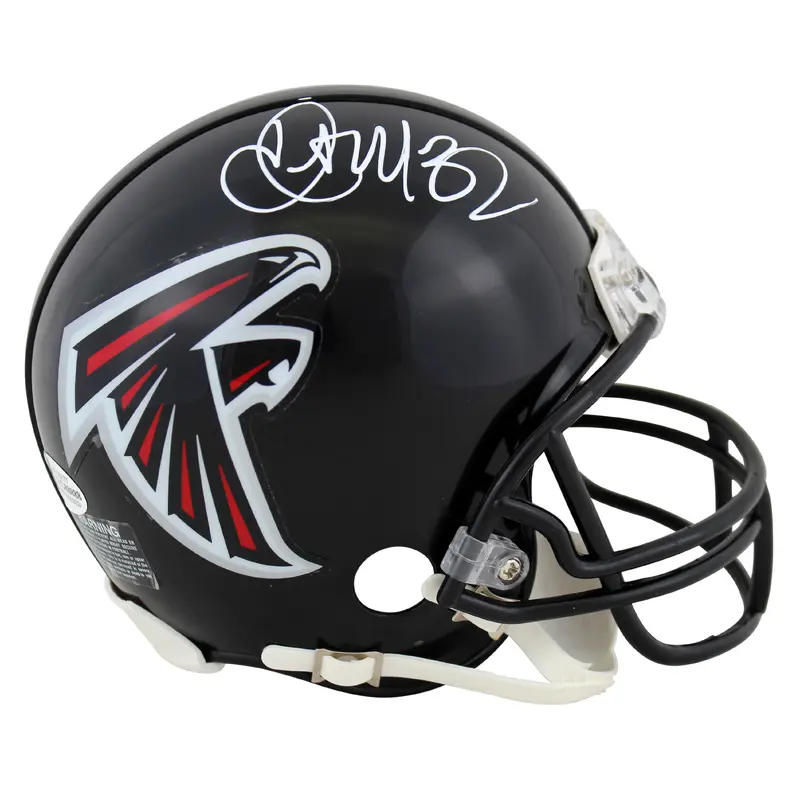 Falcons Jamal Anderson Authentic Signed Black 2020 Rep Mini Helmet BAS Witnessed