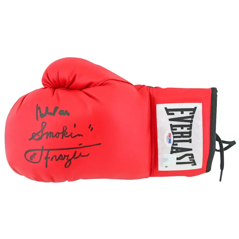 Muhammad Ali & Joe Frazier Signed Red Everlast Boxing Glove PSA/DNA #V68257
