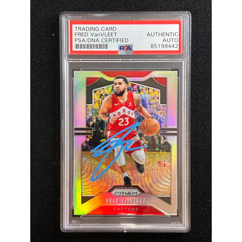 2019-20 Panini Prizm #157 Fred VanVleet Signed Card AUTO PSA Slabbed Raptors