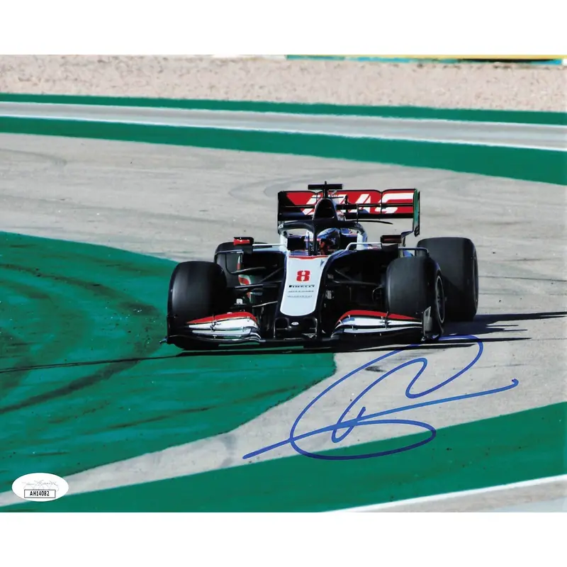 Romain Grosjean signed 8x10 photo JSA Autographed