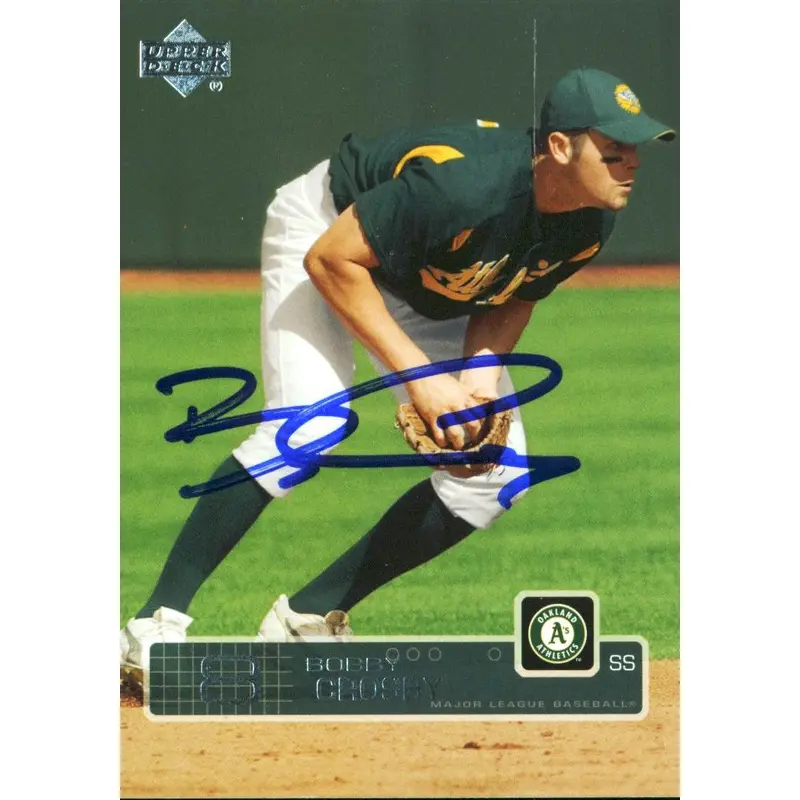 Athletics Bobby Crosby Authentic Signed Card 2003 Upper Deck #547 w/ COA