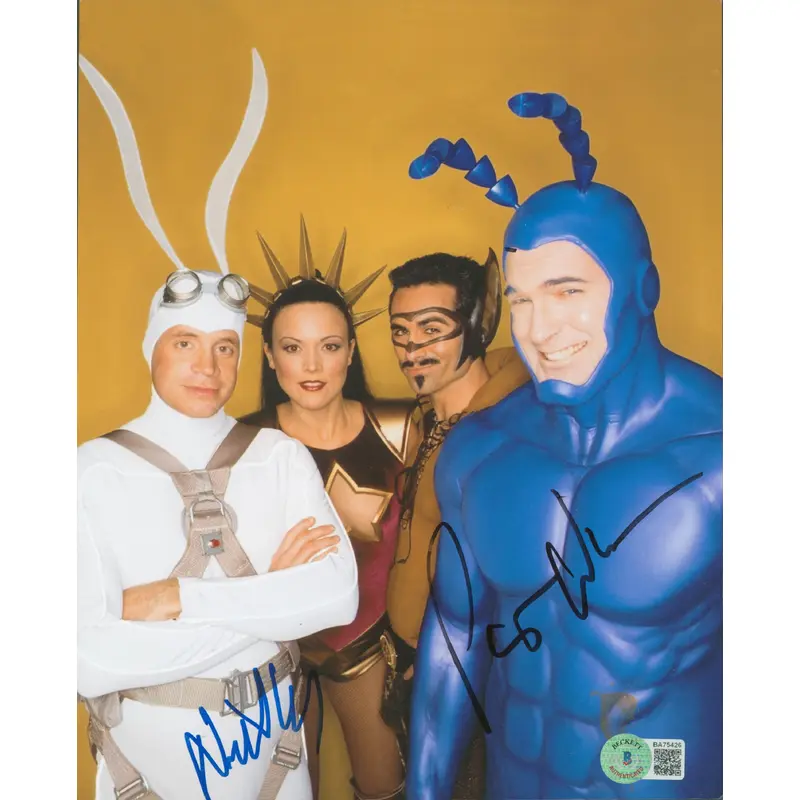 Patrick Warburton & Nestor Carbonell The Tick Signed 8x10 Photo BAS #BA75426