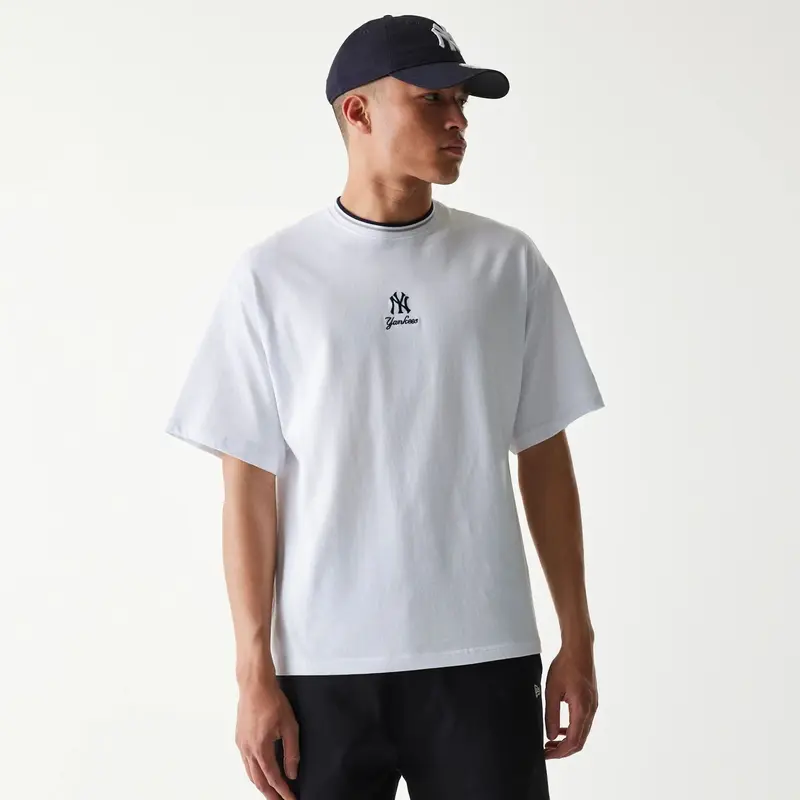New York Yankees MLB Mini Embroidery White T-Shirt