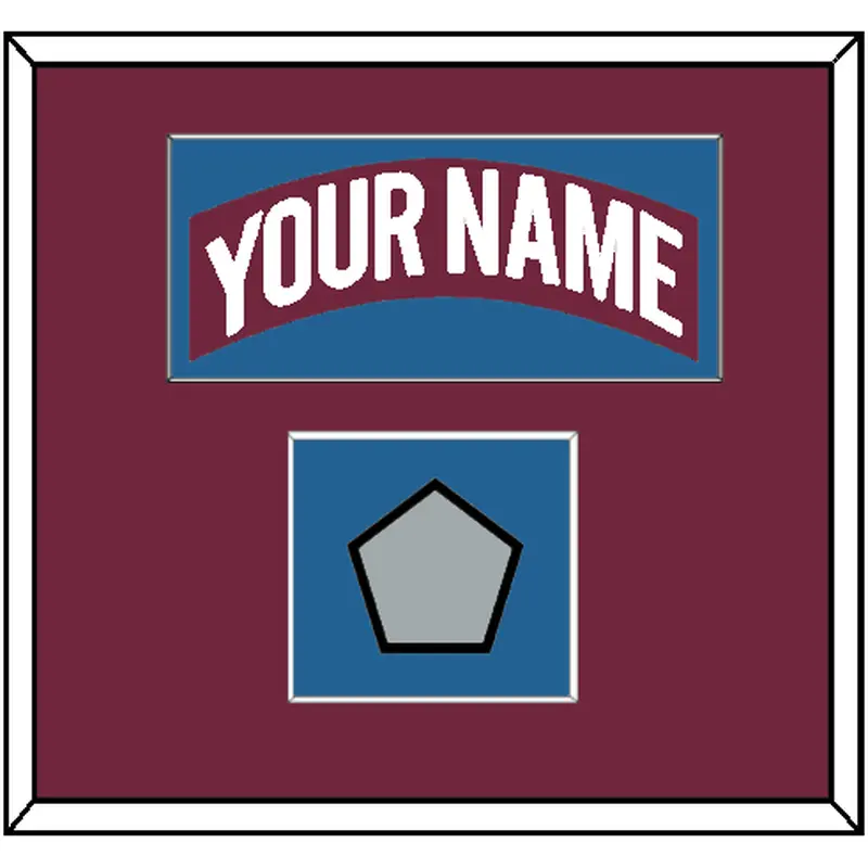 Colorado Nameplate & Stanley Cup Finals Patch - Road Burgundy (1999-2001) - Single Mat 2