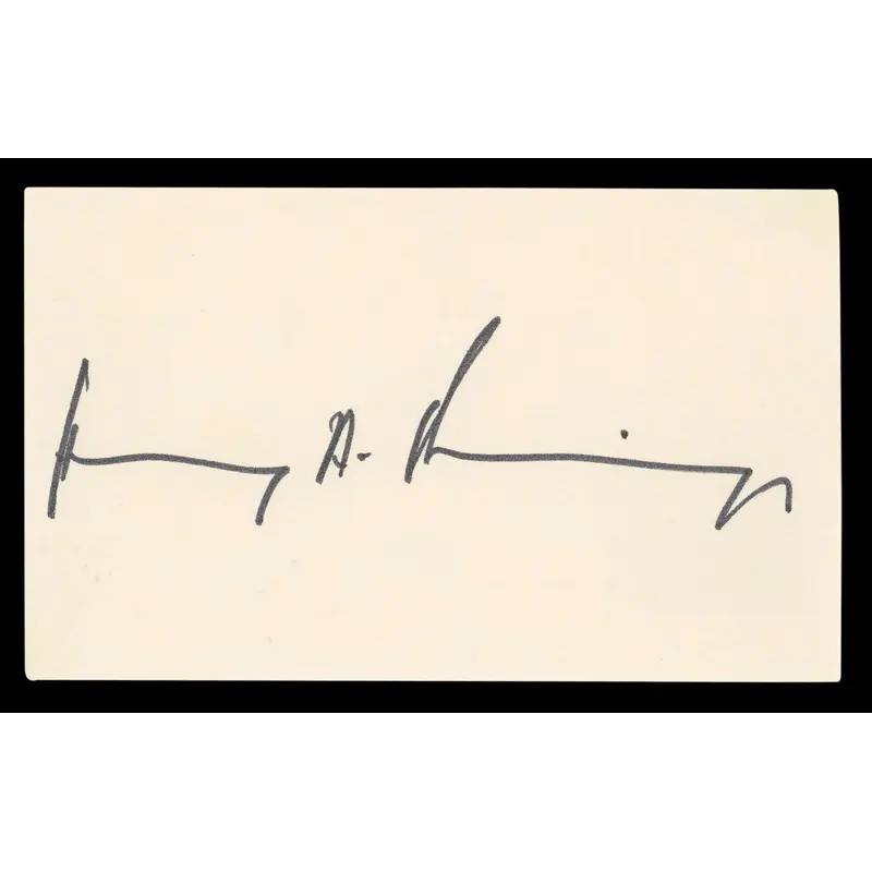 Henry Kissinger Authentic Signed 3x5 Index Card Autographed BAS #BL98486
