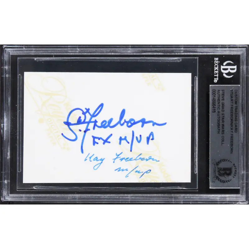 Stuart Freeborn & Kay Freeborn Star Wars Signed Custom Trading Card BAS Slabbed