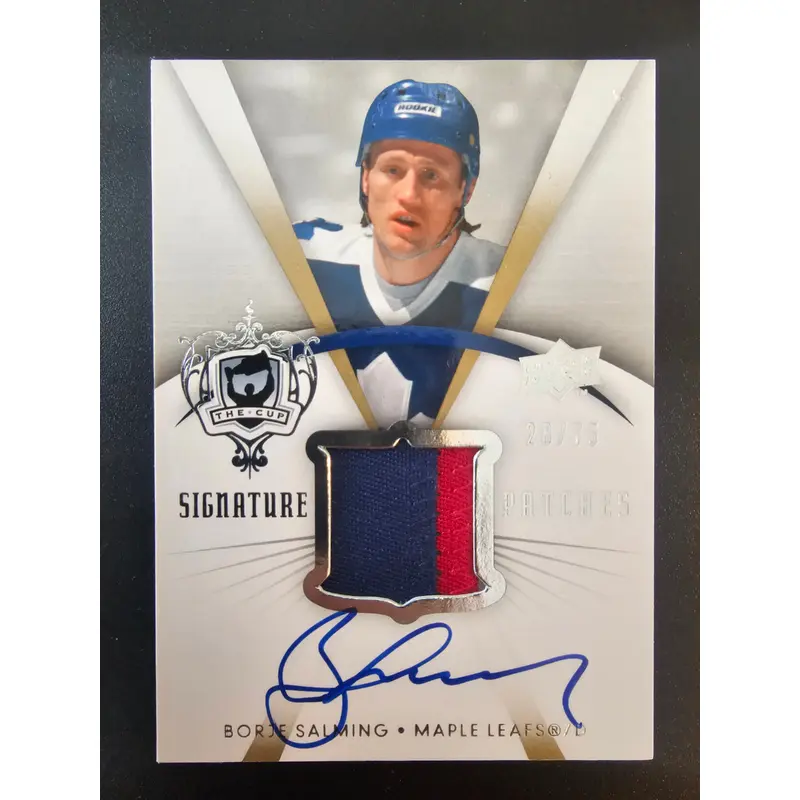 2007-08 Upper Deck The Cup - Signature Patches - Borje Salming #SP-BS /75