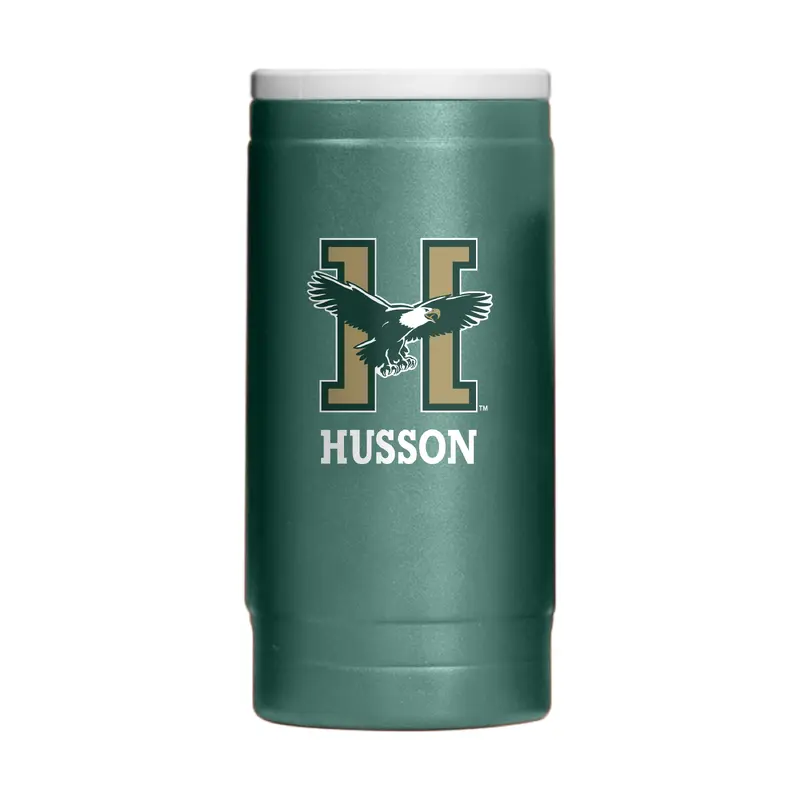 Husson University 12oz Logo Powdercoat SlimCan Coolie
