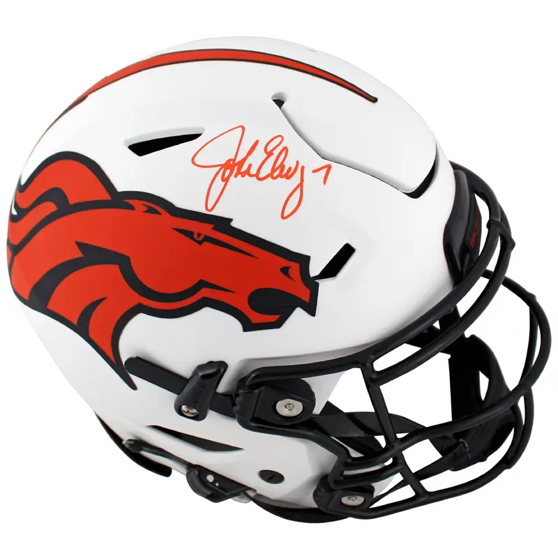 Broncos John Elway Signed Lunar Speed Flex Full Size Helmet BAS Witnessed